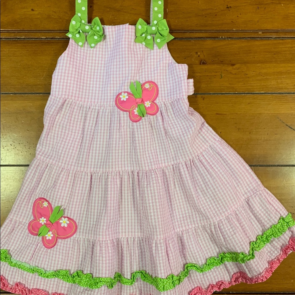 Toddler dress pink with butterflies